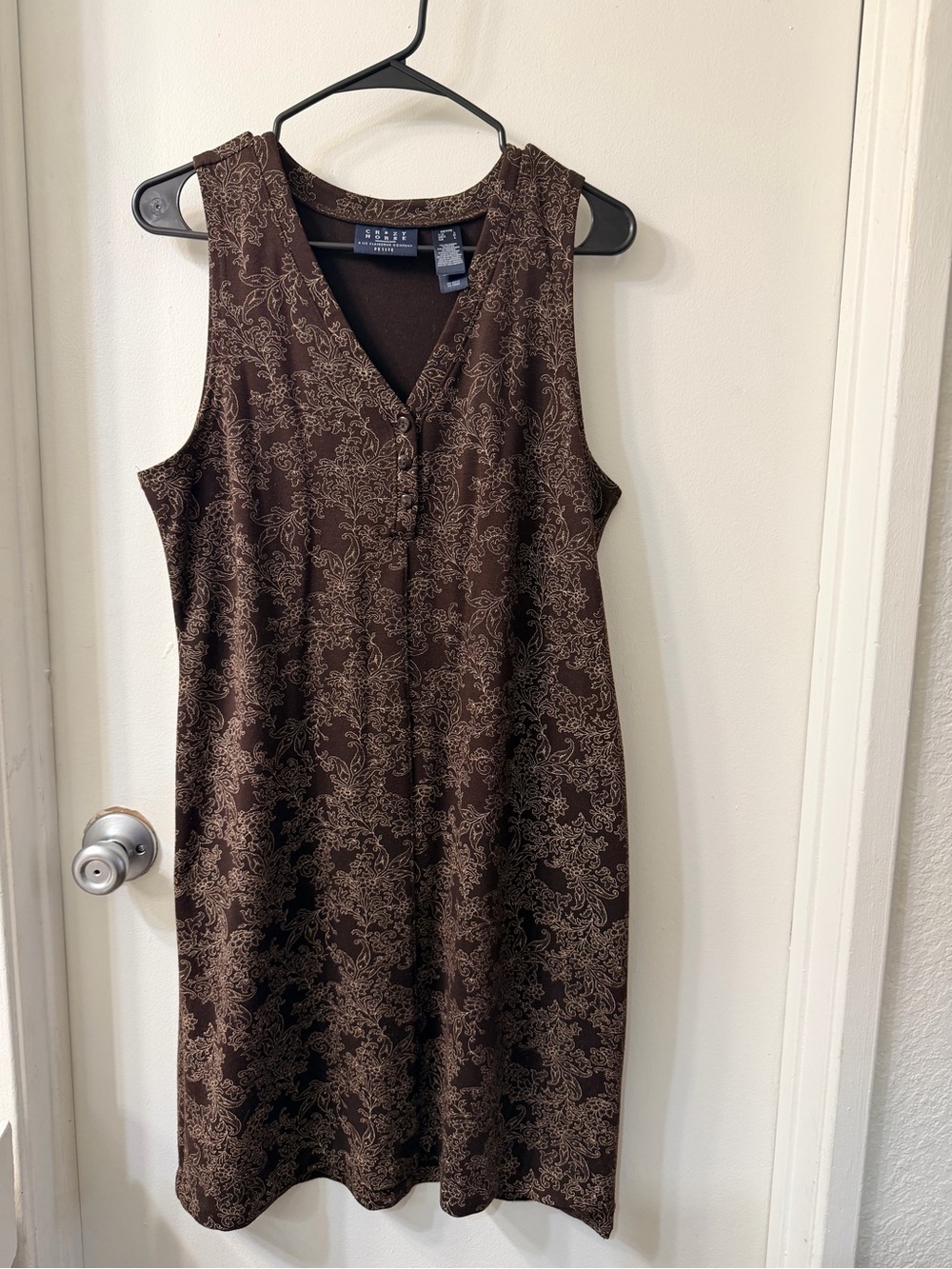 Liz Claiborne Brown Dress with Tan Floral Print